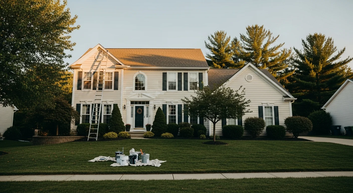 Suburban Hudson home with manicured lawn and established landscaping, typical of the community's residential character.